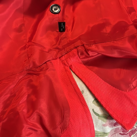 Linda Allan's ELLEN TRACY Size 14 Linen Blazer Textured monochromatic tomato red - Picture 13 of 16